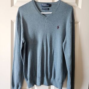 Polo Ralph Lauren Men's V-Neck Sweater Size Medium 100% Pima Cotton